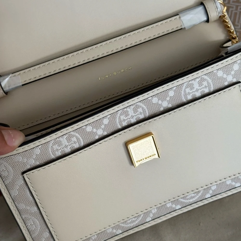 New tory burch T monogram chain wallet crossbody